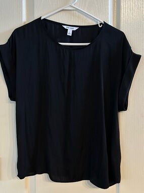 Nine West Black Short Sleeve Crew Neck Top